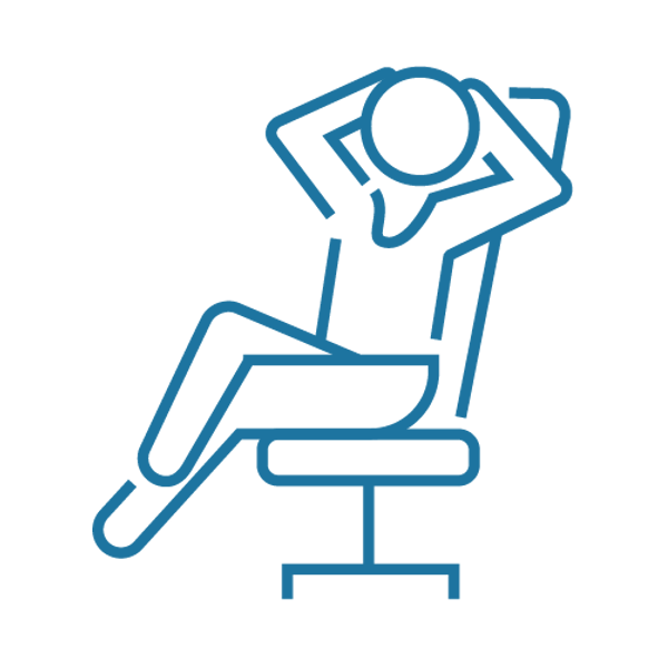 Grafik von entspannter Person auf Stuhl